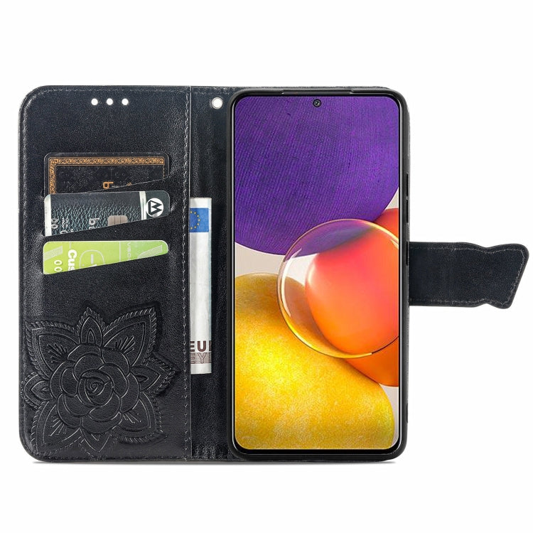 For Samsung Galaxy A82 5G Butterfly Love Flower Embossed Horizontal Flip Leather Case with Bracket / Card Slot / Wallet / Lanyard