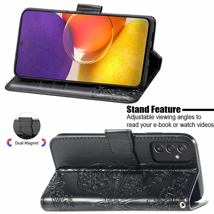 For Samsung Galaxy A82 5G Butterfly Love Flower Embossed Horizontal Flip Leather Case with Bracket / Card Slot / Wallet / Lanyard