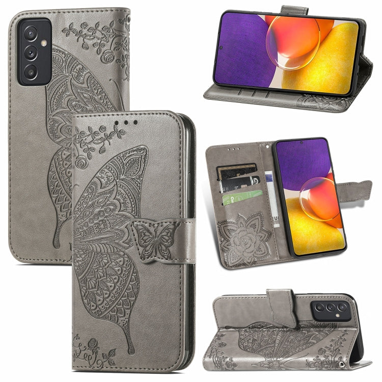 For Samsung Galaxy A82 5G Butterfly Love Flower Embossed Horizontal Flip Leather Case with Bracket / Card Slot / Wallet / Lanyard