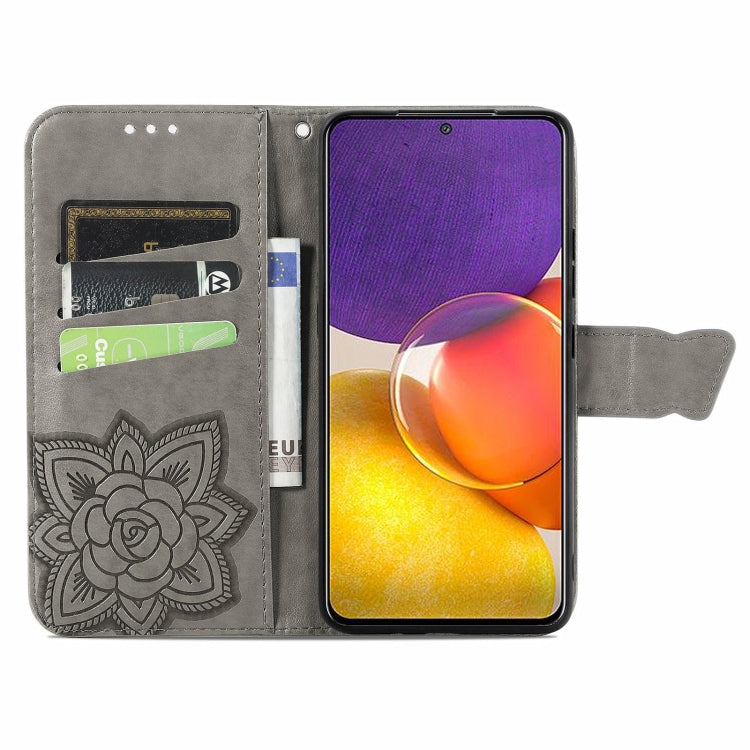 For Samsung Galaxy A82 5G Butterfly Love Flower Embossed Horizontal Flip Leather Case with Bracket / Card Slot / Wallet / Lanyard