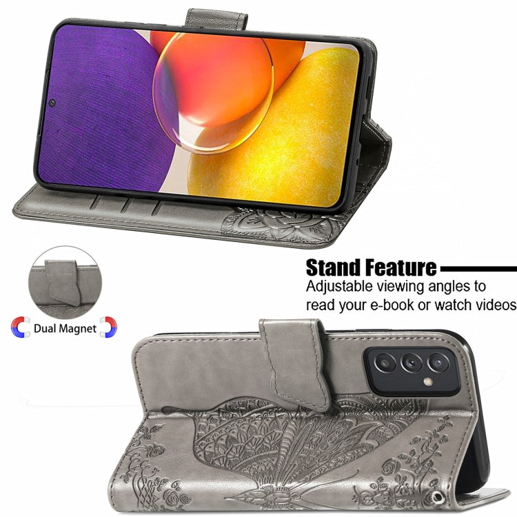 For Samsung Galaxy A82 5G Butterfly Love Flower Embossed Horizontal Flip Leather Case with Bracket / Card Slot / Wallet / Lanyard
