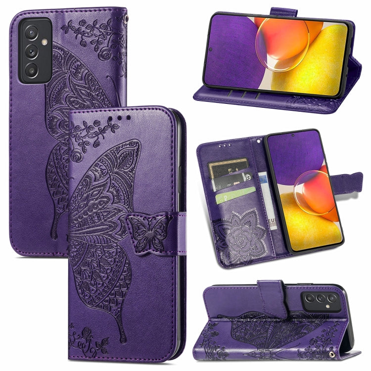 For Samsung Galaxy A82 5G Butterfly Love Flower Embossed Horizontal Flip Leather Case with Bracket / Card Slot / Wallet / Lanyard