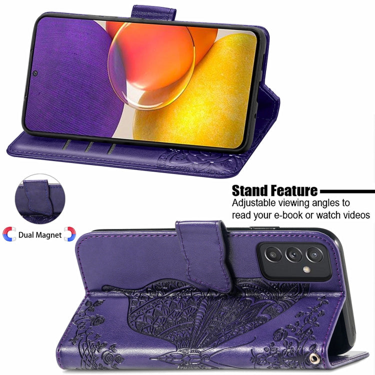 For Samsung Galaxy A82 5G Butterfly Love Flower Embossed Horizontal Flip Leather Case with Bracket / Card Slot / Wallet / Lanyard