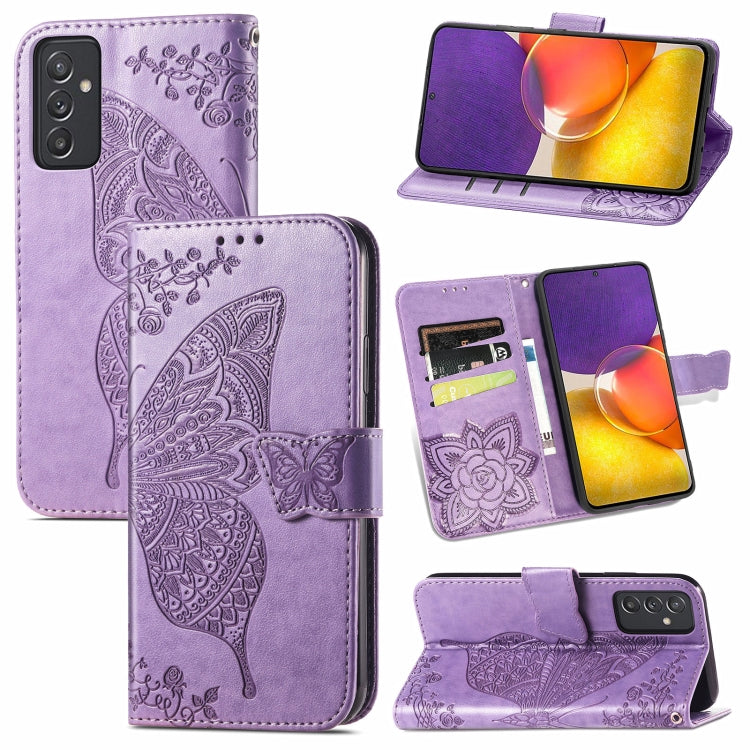 For Samsung Galaxy A82 5G Butterfly Love Flower Embossed Horizontal Flip Leather Case with Bracket / Card Slot / Wallet / Lanyard
