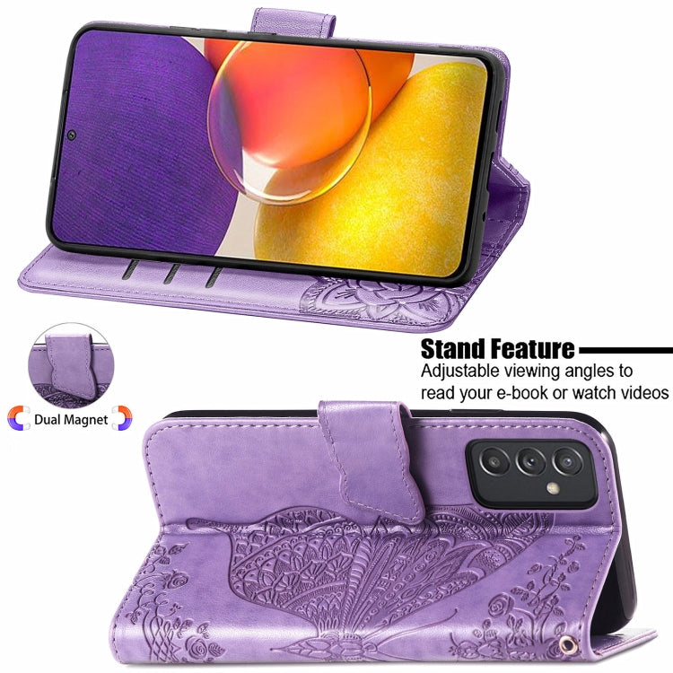 For Samsung Galaxy A82 5G Butterfly Love Flower Embossed Horizontal Flip Leather Case with Bracket / Card Slot / Wallet / Lanyard