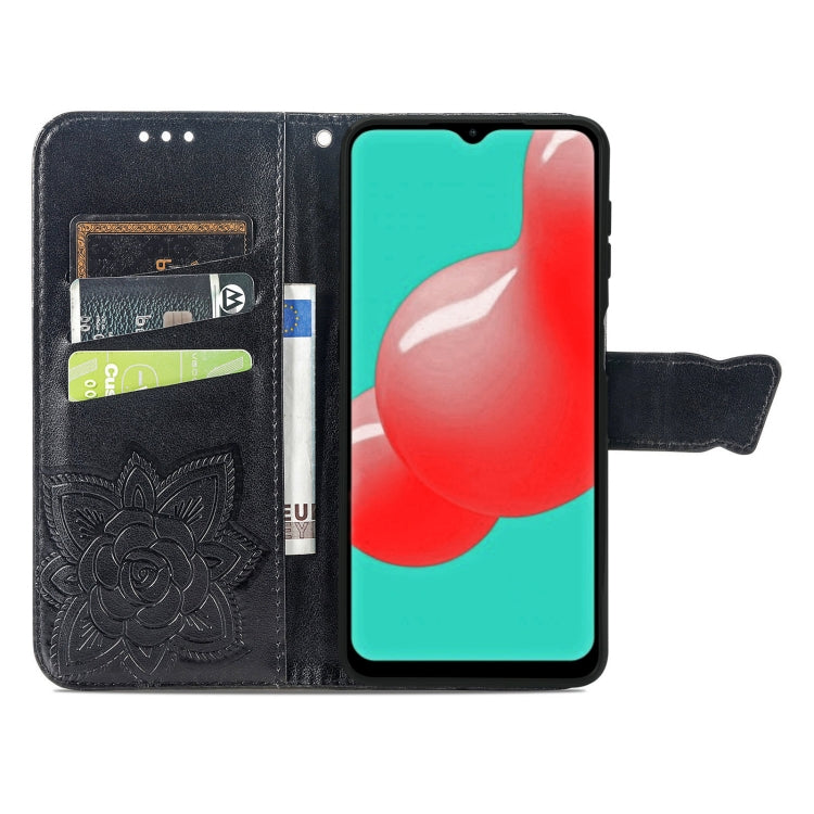 For Samsung Galaxy A32 4G Butterfly Love Flower Embossed Horizontal Flip Leather Case with Bracket / Card Slot / Wallet / Lanyard
