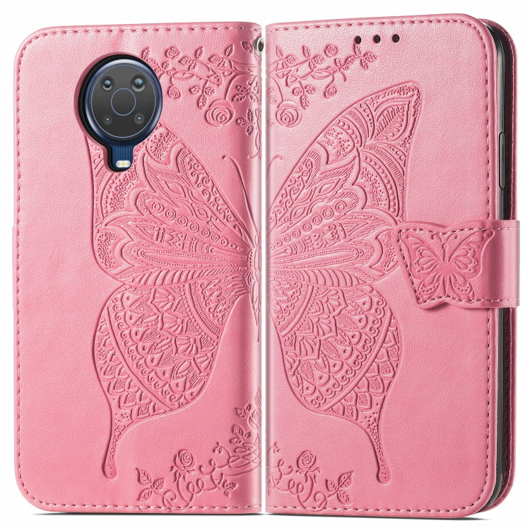 For Nokia 6.3 Butterfly Love Flower Embossed Horizontal Flip Leather Case with Bracket / Card Slot / Wallet / Lanyard