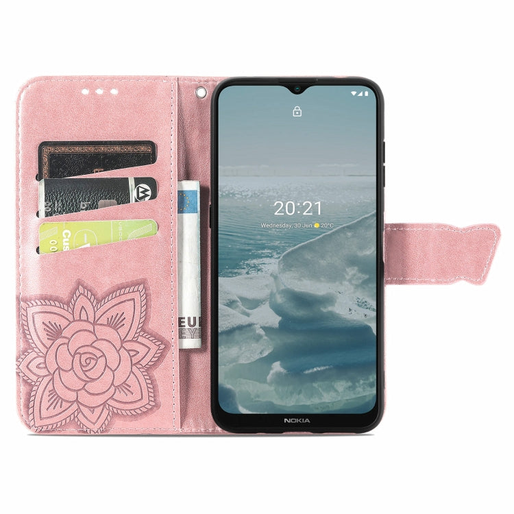 For Nokia 6.3 Butterfly Love Flower Embossed Horizontal Flip Leather Case with Bracket / Card Slot / Wallet / Lanyard