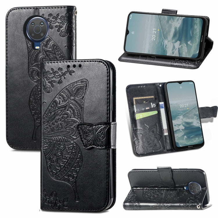 For Nokia 6.3 Butterfly Love Flower Embossed Horizontal Flip Leather Case with Bracket / Card Slot / Wallet / Lanyard