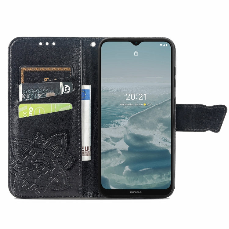 For Nokia 6.3 Butterfly Love Flower Embossed Horizontal Flip Leather Case with Bracket / Card Slot / Wallet / Lanyard