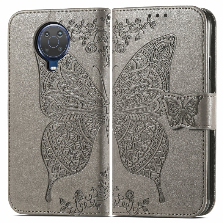For Nokia 6.3 Butterfly Love Flower Embossed Horizontal Flip Leather Case with Bracket / Card Slot / Wallet / Lanyard