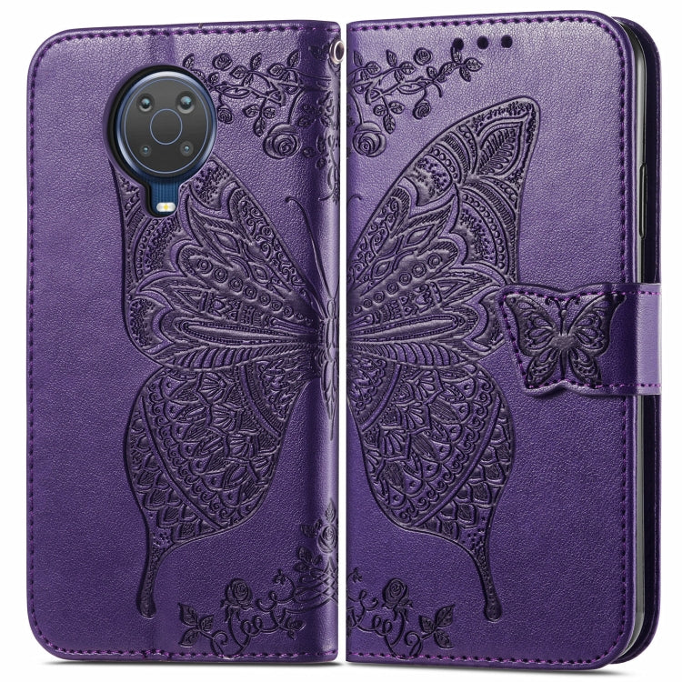 For Nokia 6.3 Butterfly Love Flower Embossed Horizontal Flip Leather Case with Bracket / Card Slot / Wallet / Lanyard