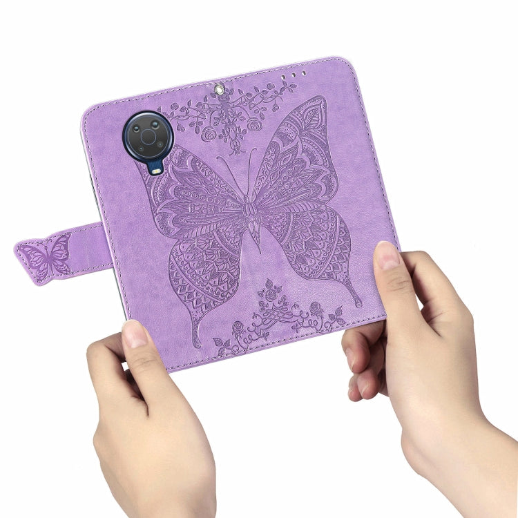 For Nokia 6.3 Butterfly Love Flower Embossed Horizontal Flip Leather Case with Bracket / Card Slot / Wallet / Lanyard