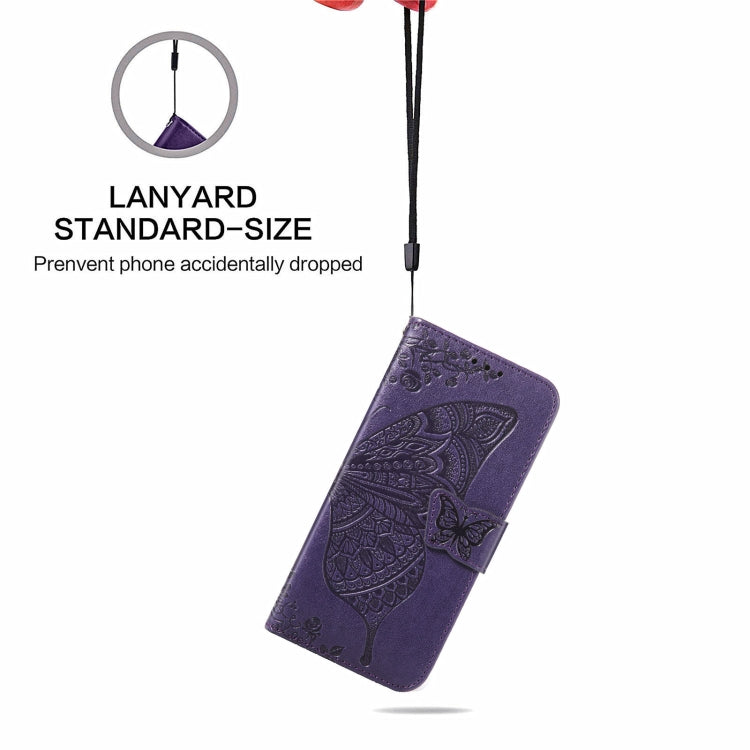 For LG Stylo 7 4G Butterfly Love Flower Embossed Horizontal Flip Leather Case with Bracket / Card Slot / Wallet / Lanyard