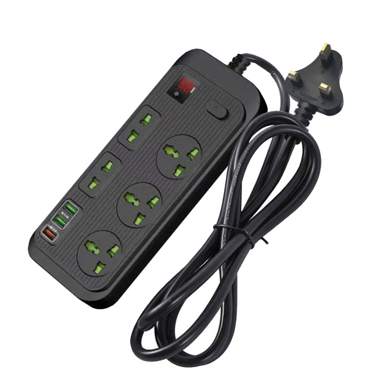 T17 3000W High-power 24-hour Smart Timing Socket QC3.0 USB Fast Charging Power Strip Socket , Cable Length: 2m, UK Plug
