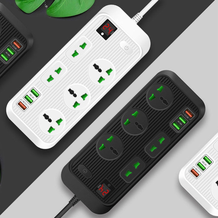 T17 3000W High-power 24-hour Smart Timing Socket QC3.0 USB Fast Charging Power Strip Socket , Cable Length: 2m, UK Plug