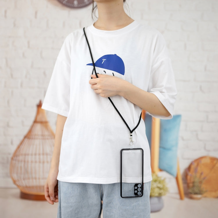 Transparent PC+TPU Phone Case with Contrast Color Button & Neck Lanyard For Samsung Galaxy A32 5G