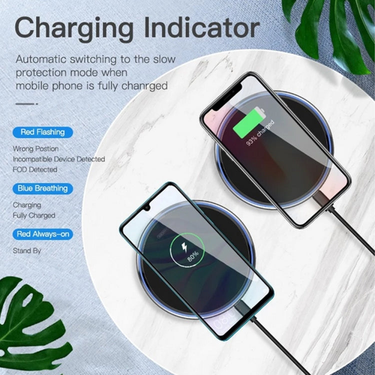WX-69 10W Ultra-thin Wireless Charger Mirror Wireless Charger for Mobile Phone