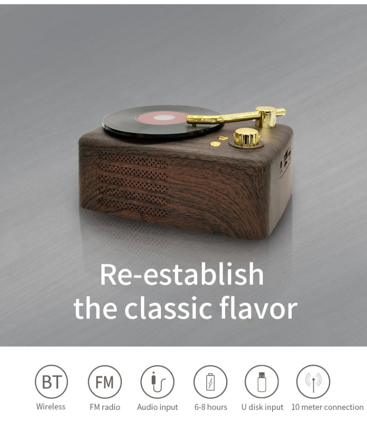 T12 Retro Style Bluetooth Speaker, Built-in High-sensitivity FM Receiving Antenna, Long-Term Voyage