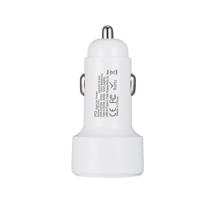 TE-P31 PD 20W USB-C / Type-C + QC3.0 18W USB Fast Car Charger
