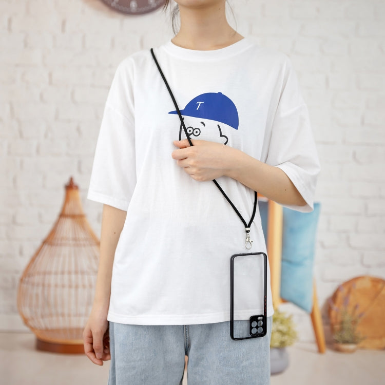 For OPPO Realme 8 / 8 Pro Transparent PC+TPU Phone Case with Contrast Color Button & Neck Lanyard