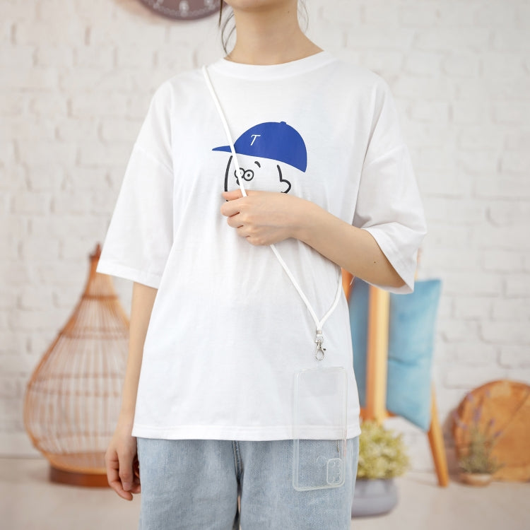 For OPPO Realme C17 / 7i Transparent PC+TPU Phone Case with Contrast Color Button & Neck Lanyard