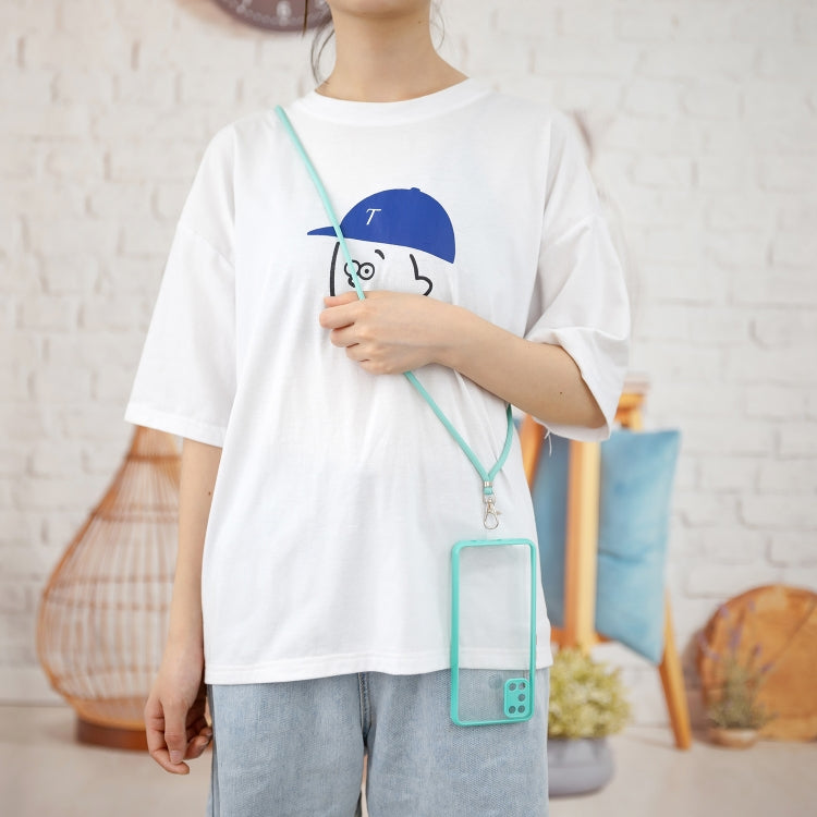 For OPPO Realme C17 / 7i Transparent PC+TPU Phone Case with Contrast Color Button & Neck Lanyard