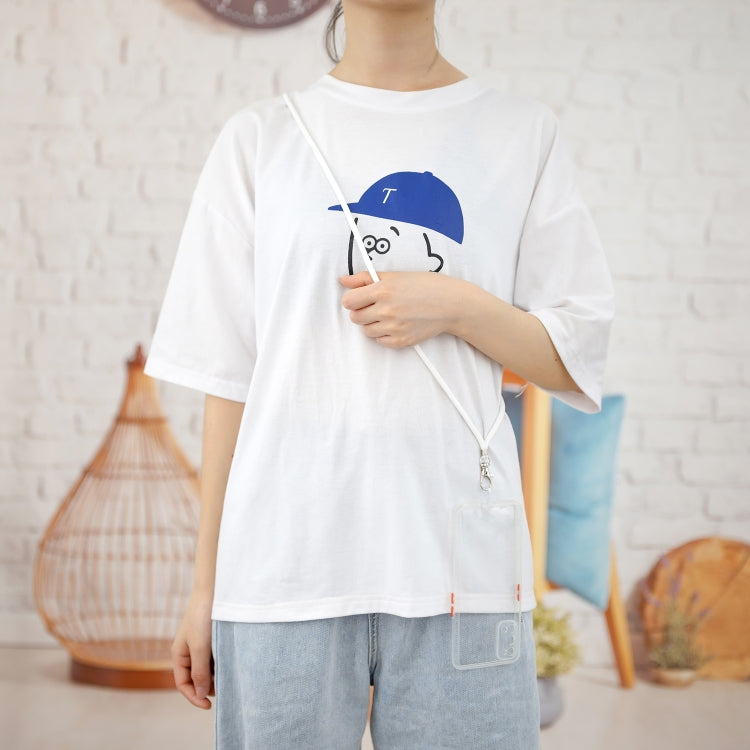 For OPPO Realme 7 Pro Transparent PC+TPU Phone Case with Contrast Color Button & Neck Lanyard