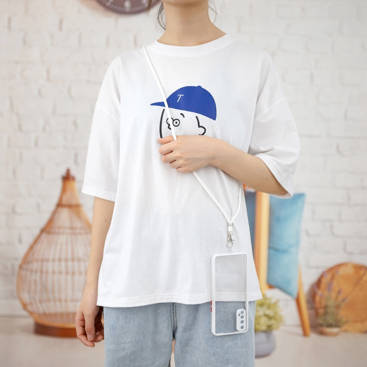 For OPPO Realme 7 / Narzo 20 Pro Transparent PC+TPU Phone Case with Contrast Color Button & Neck Lanyard