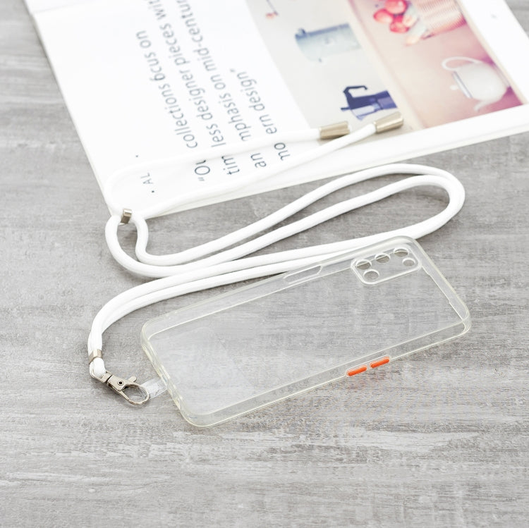 For OPPO A52 / A92 / A72 Transparent PC+TPU Phone Case with Contrast Color Button & Neck Lanyard