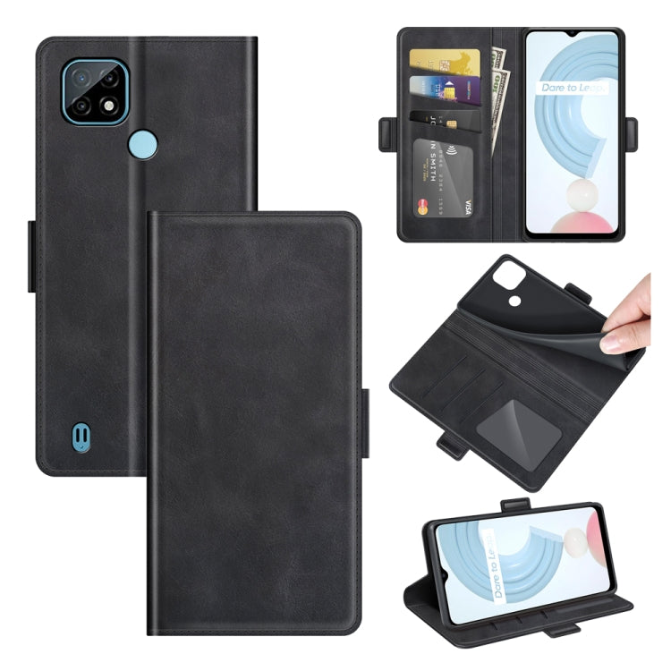 For OPPO Realme C21 Dual-side Magnetic Buckle Horizontal Flip Leather Case with Holder & Card Slots & Wallet