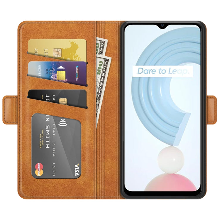 For OPPO Realme C21 Dual-side Magnetic Buckle Horizontal Flip Leather Case with Holder & Card Slots & Wallet