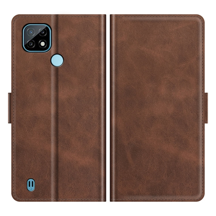 For OPPO Realme C21 Dual-side Magnetic Buckle Horizontal Flip Leather Case with Holder & Card Slots & Wallet