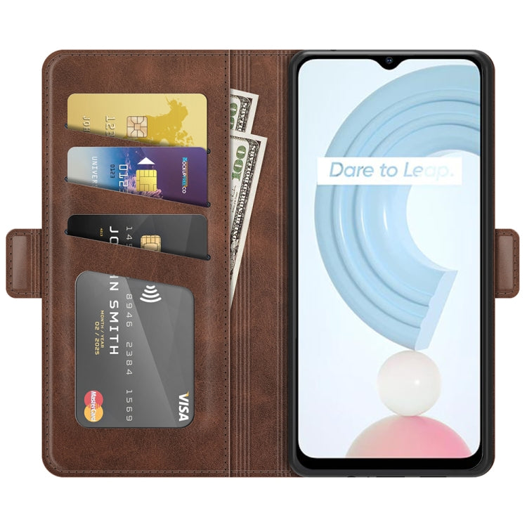 For OPPO Realme C21 Dual-side Magnetic Buckle Horizontal Flip Leather Case with Holder & Card Slots & Wallet