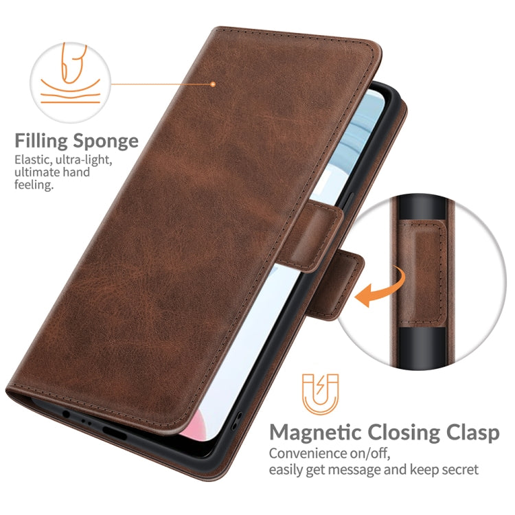 For OPPO Realme C21 Dual-side Magnetic Buckle Horizontal Flip Leather Case with Holder & Card Slots & Wallet