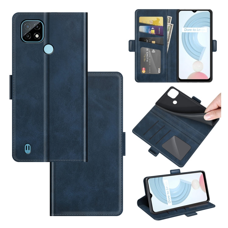 For OPPO Realme C21 Dual-side Magnetic Buckle Horizontal Flip Leather Case with Holder & Card Slots & Wallet