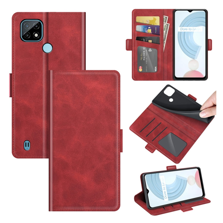 For OPPO Realme C21 Dual-side Magnetic Buckle Horizontal Flip Leather Case with Holder & Card Slots & Wallet
