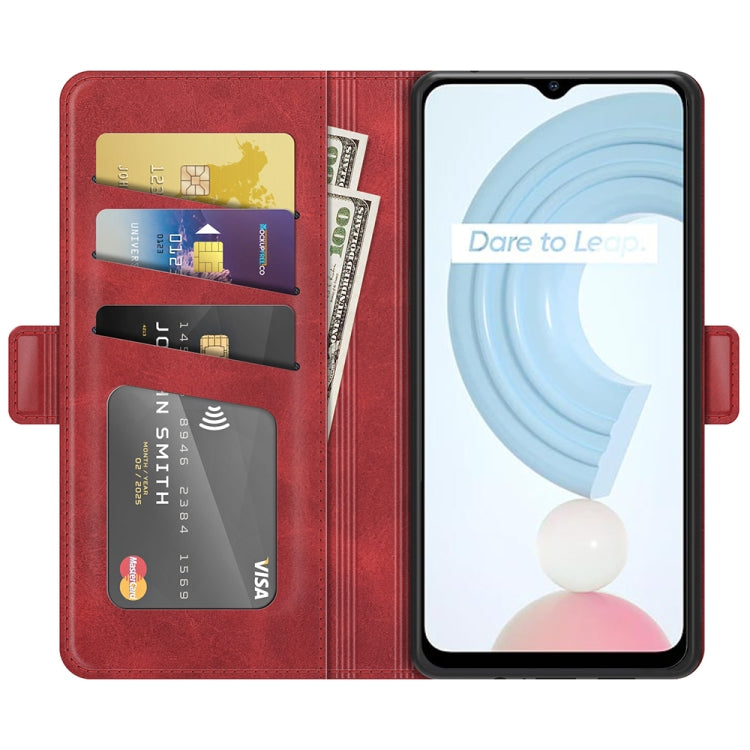 For OPPO Realme C21 Dual-side Magnetic Buckle Horizontal Flip Leather Case with Holder & Card Slots & Wallet