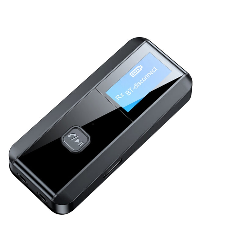 C29 2 in 1 USB Bluetooth 5.0 Audio Receiver Transmitter with LCD Display(Black)