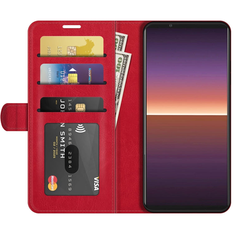 For Sony Xperia 1 III R64 Texture Single Horizontal Flip Protective Case with Holder & Card Slots & Wallet& Photo Frame