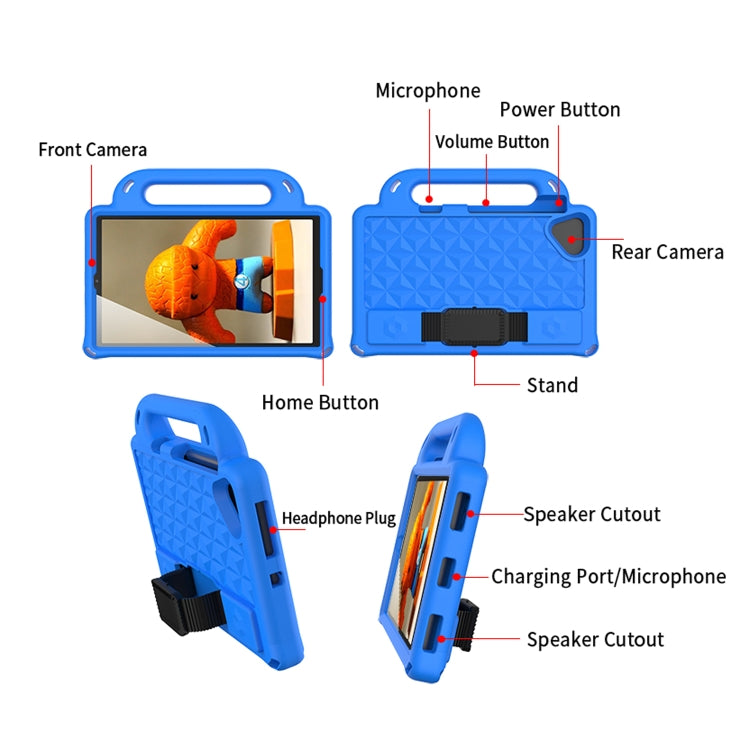 For Samsung Galaxy Tab A7 Lite T220 / T225 Diamond Series EVA  Anti-Fall Shockproof Sleeve Protective Shell Case with Holder & Strap