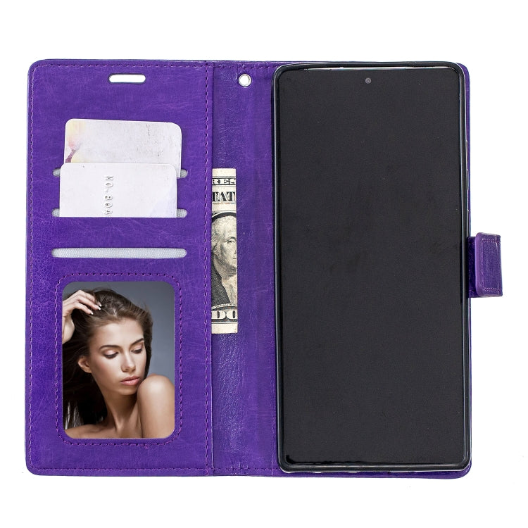 For Samsung Galaxy S21 FE Crazy Horse Texture Horizontal Flip Leather Case with Holder & Card Slots & Wallet & Photo Frame