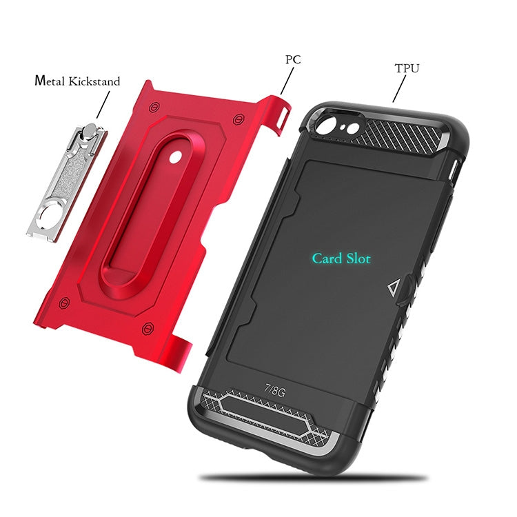 For iPhone 7 / 8 Shockproof PC + TPU Case with Holder