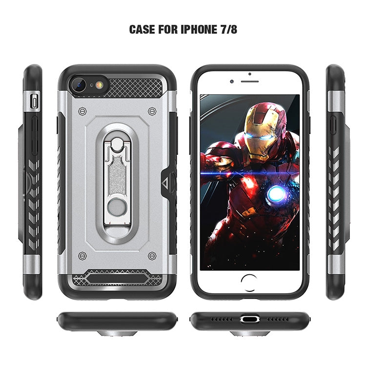 For iPhone 7 / 8 Shockproof PC + TPU Case with Holder