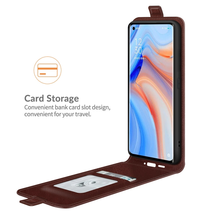 For OPPO Reno5 Pro+ / Find X3 Neo R64 Texture Single Vertical Flip Leather Protective Case with Card Slots & Photo Frame