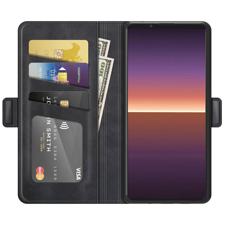 For Sony Xperia 1 III Dual-side Magnetic Buckle Horizontal Flip Leather Case with Holder & Card Slots & Wallet