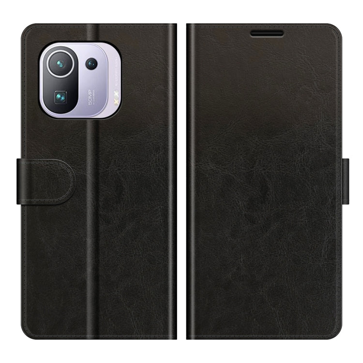 For Xiaomi Mi 11 Pro 5G / 4G R64 Texture Single Horizontal Flip Protective Case with Holder & Card Slots & Wallet& Photo Frame