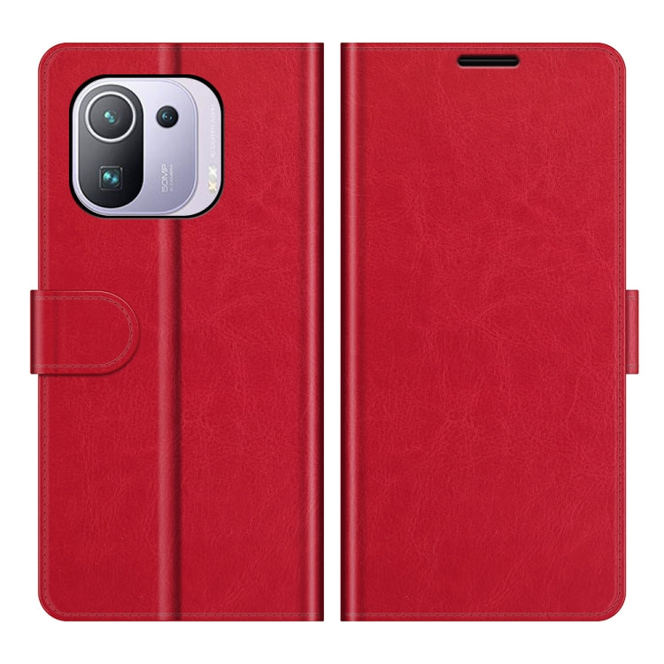 For Xiaomi Mi 11 Pro 5G / 4G R64 Texture Single Horizontal Flip Protective Case with Holder & Card Slots & Wallet& Photo Frame