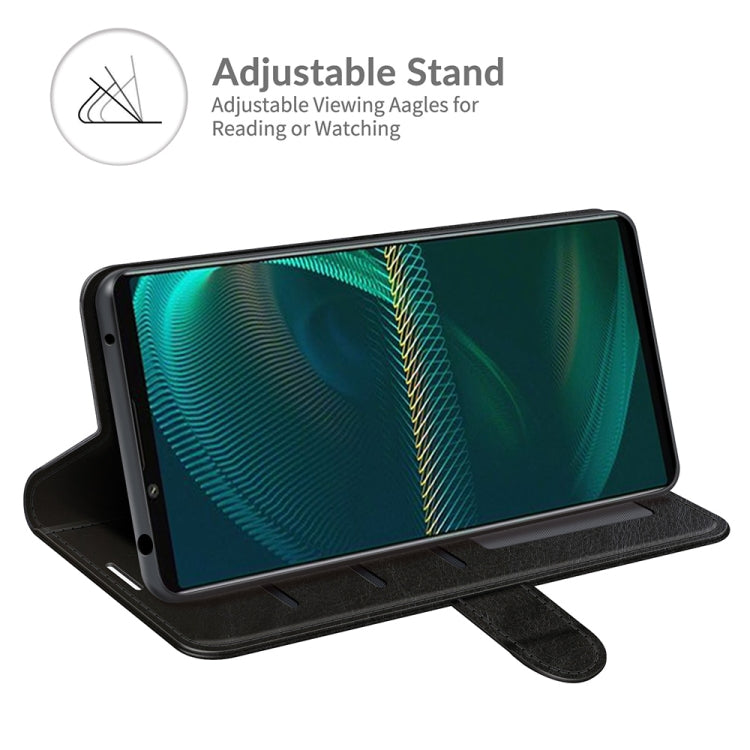 For Sony Xperia 5 III R64 Texture Single Horizontal Flip Protective Case with Holder & Card Slots & Wallet& Photo Frame