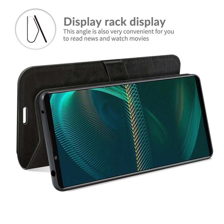 For Sony Xperia 5 III R64 Texture Single Horizontal Flip Protective Case with Holder & Card Slots & Wallet& Photo Frame